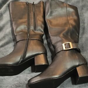 Women's Black Knee Boots New